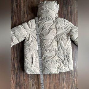 Banana Republic Funnel Neck Duvet Puffer Jacket Women S Tall Beige Quilted Coat